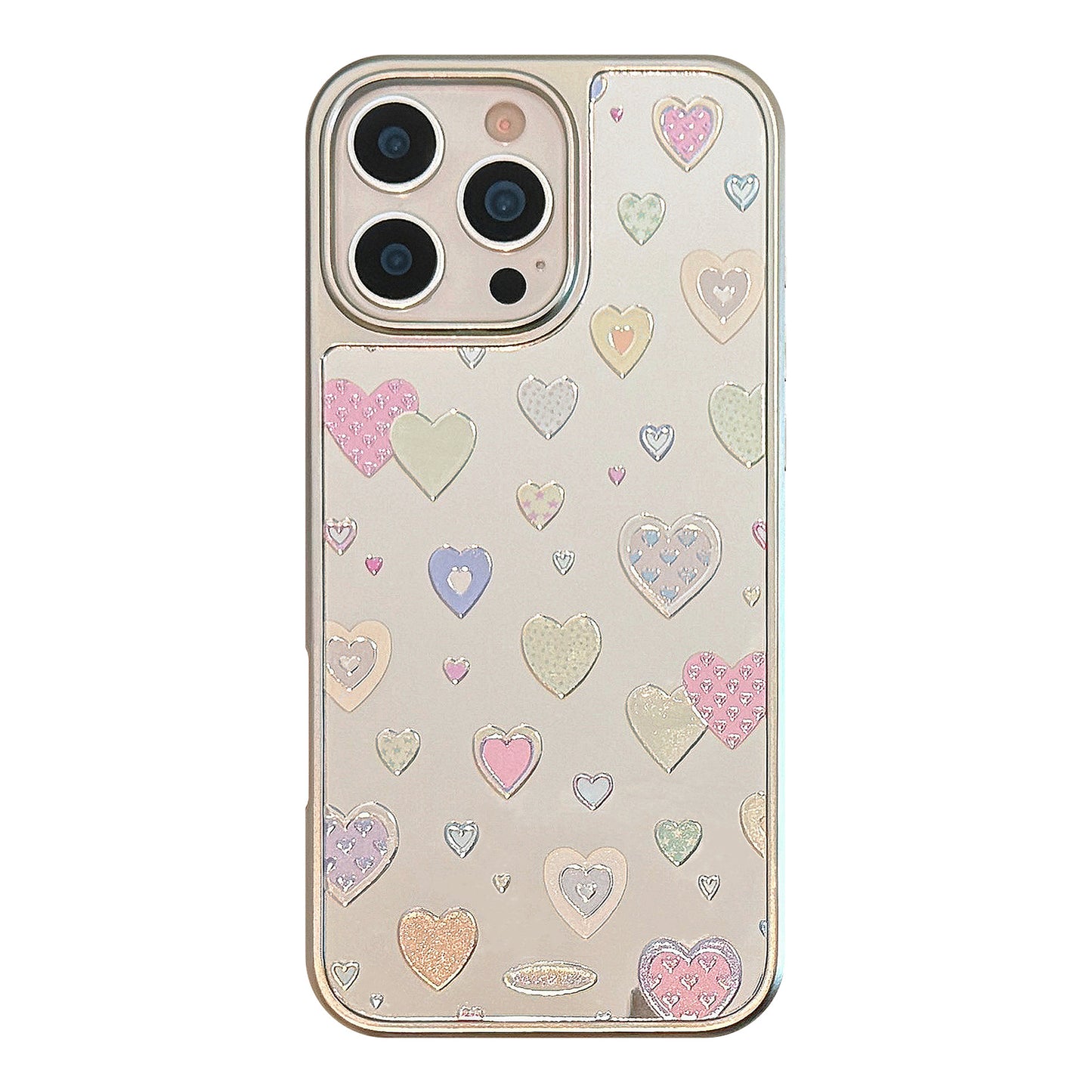 Gilt mirror is suitable for 16 Apple 17promax mobile phone case iphone14 color love 13 electroplating 11 Huawei