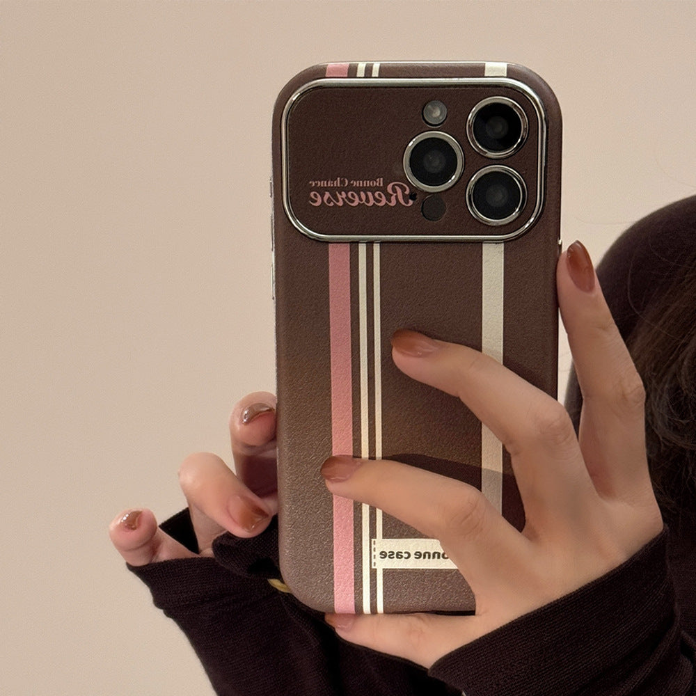 American stripes are suitable for Apple 15promax mobile phone case iphone16 cartoon bracket 17 all-inclusive 13 generation 14.