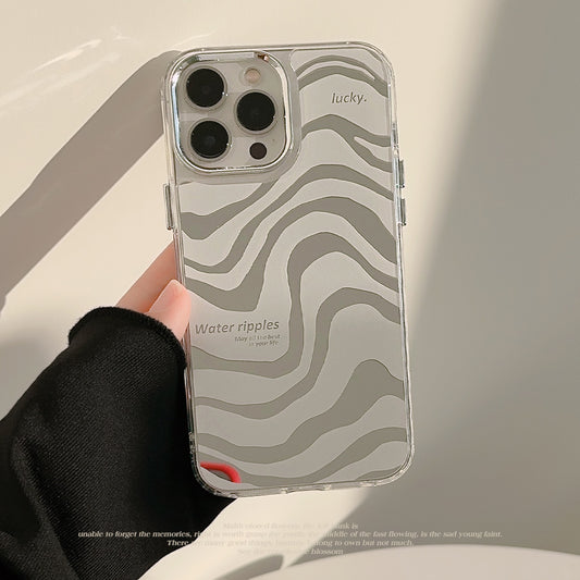 Abstract mirror iphone16 iPhone case 17promax simple 13 premium 11 makeup mirror 12 zebra pattern