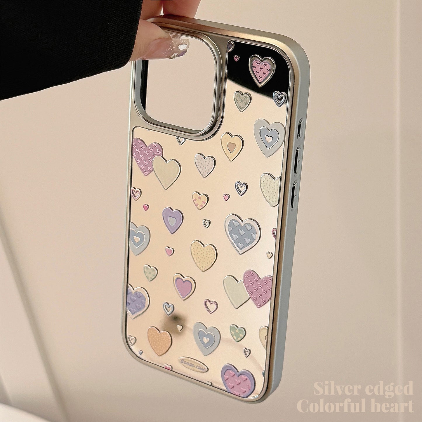 Gilt mirror is suitable for 16 Apple 17promax mobile phone case iphone14 color love 13 electroplating 11 Huawei