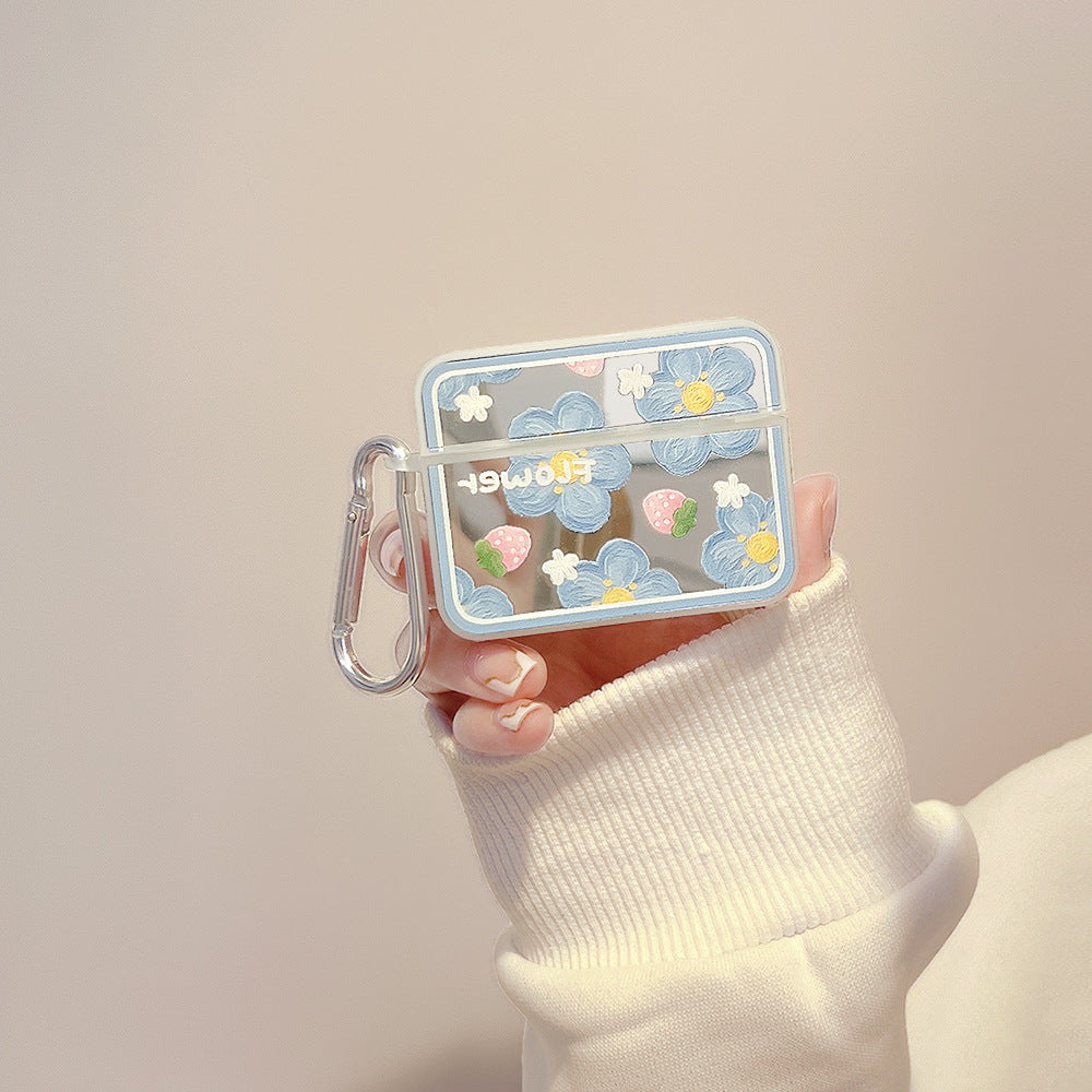 ins mirror flower suitable for Apple AirPods2 Bluetooth headset case pro2 new 3rd generation earphone case 4