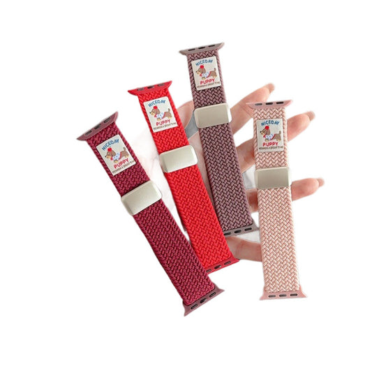 Applicable Apple S10 Watch iwatch11 Strap Dachshund Applewatch9 Magnetic Nylon Braided Sport